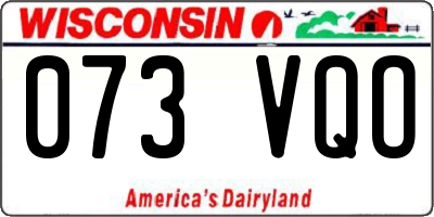 WI license plate 073VQO
