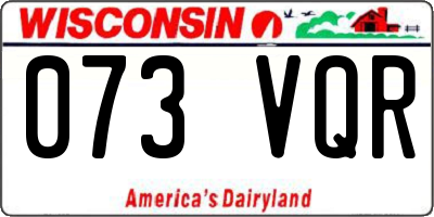 WI license plate 073VQR