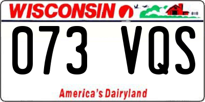 WI license plate 073VQS