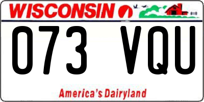 WI license plate 073VQU