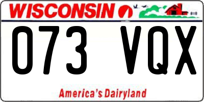 WI license plate 073VQX