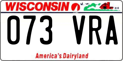 WI license plate 073VRA