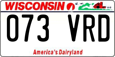 WI license plate 073VRD
