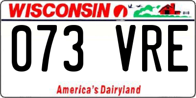 WI license plate 073VRE
