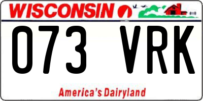WI license plate 073VRK