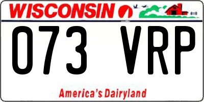 WI license plate 073VRP