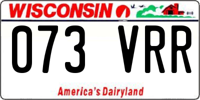 WI license plate 073VRR