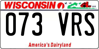 WI license plate 073VRS