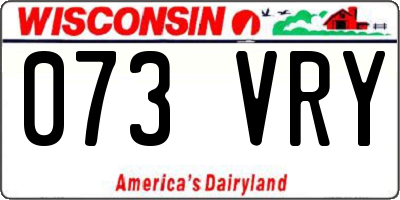 WI license plate 073VRY