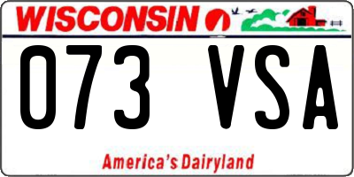 WI license plate 073VSA