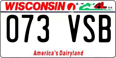 WI license plate 073VSB