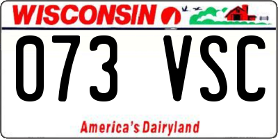 WI license plate 073VSC