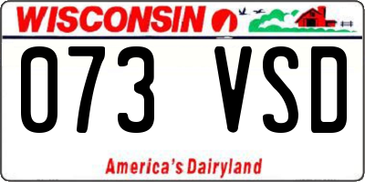 WI license plate 073VSD