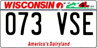 WI license plate 073VSE