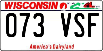 WI license plate 073VSF