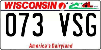WI license plate 073VSG