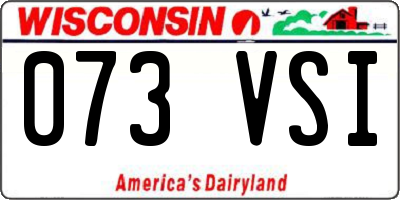 WI license plate 073VSI