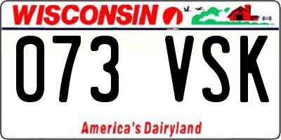 WI license plate 073VSK
