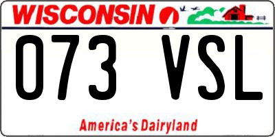 WI license plate 073VSL