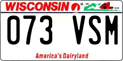 WI license plate 073VSM