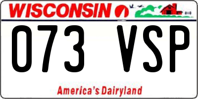 WI license plate 073VSP