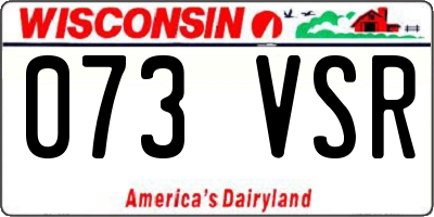 WI license plate 073VSR