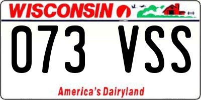 WI license plate 073VSS