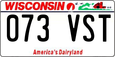 WI license plate 073VST
