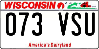 WI license plate 073VSU