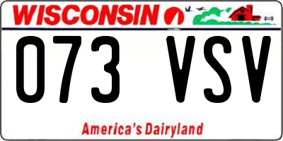 WI license plate 073VSV