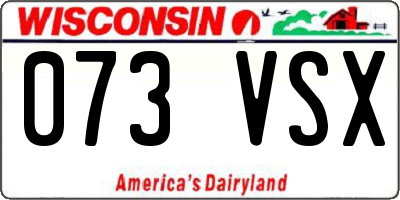 WI license plate 073VSX
