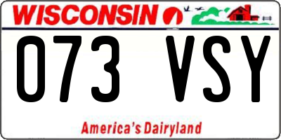 WI license plate 073VSY