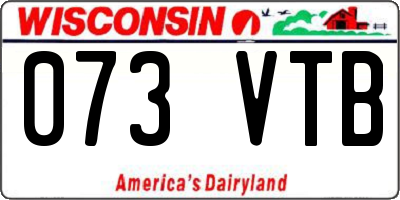 WI license plate 073VTB