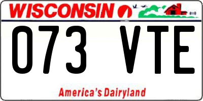 WI license plate 073VTE