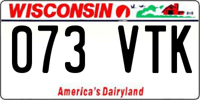 WI license plate 073VTK