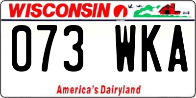 WI license plate 073WKA