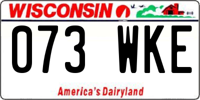 WI license plate 073WKE