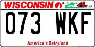 WI license plate 073WKF