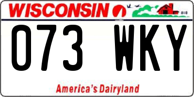 WI license plate 073WKY