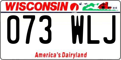 WI license plate 073WLJ