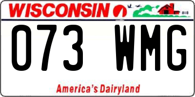 WI license plate 073WMG