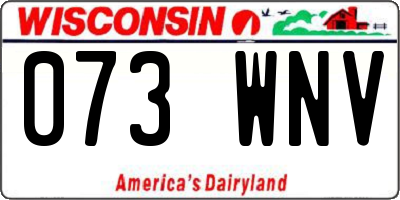 WI license plate 073WNV