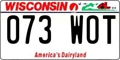 WI license plate 073WOT