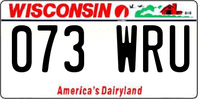 WI license plate 073WRU