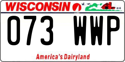 WI license plate 073WWP