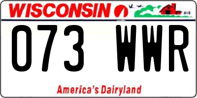 WI license plate 073WWR