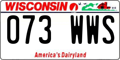 WI license plate 073WWS