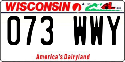 WI license plate 073WWY