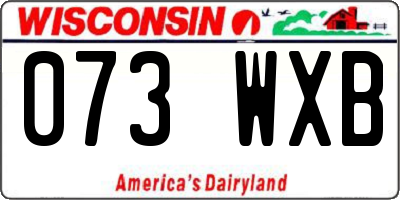 WI license plate 073WXB
