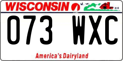 WI license plate 073WXC